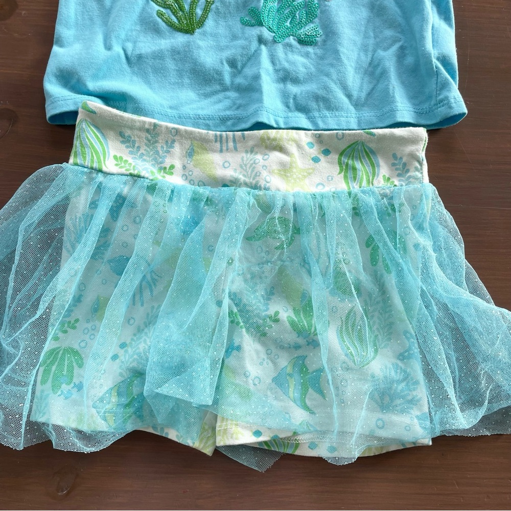 Tommy Bahamas 2 Pc Tank Top and Tutu Shorts Set w/ Embroidery - Size S (5-6) - Picture 6 of 10